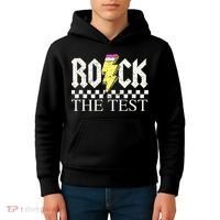 Testing Day Teacher Student Motivational Rock The Test  Kids Hoodie thumb 4