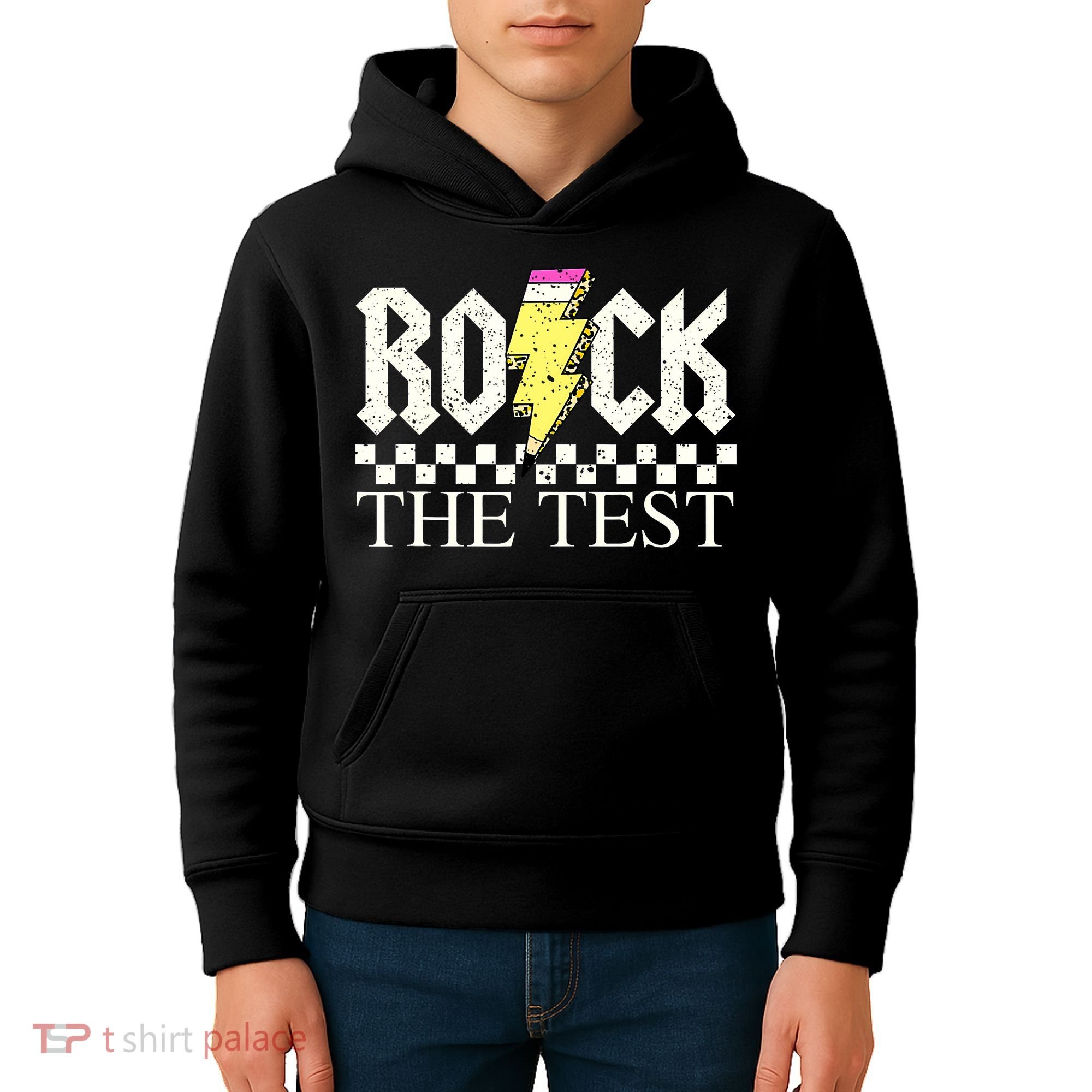 Testing Day Teacher Student Motivational Rock The Test  Kids Hoodie
