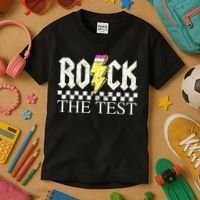 Testing Day Teacher Student Motivational Rock The Test  Kids T-Shirt thumb 3
