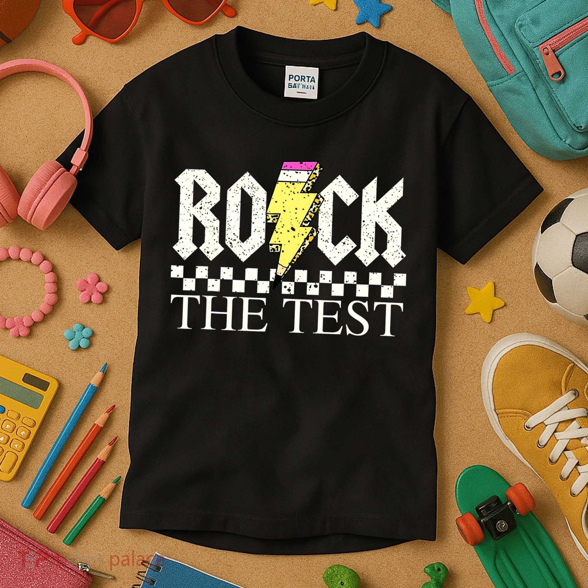 Testing Day Teacher Student Motivational Rock The Test  Kids T-Shirt