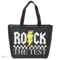 Testing Day Teacher Student Motivational Rock The Test  Tote Bag thumb 0
