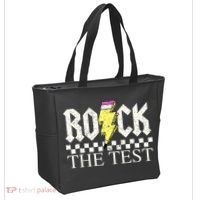 Testing Day Teacher Student Motivational Rock The Test  Tote Bag thumb 2