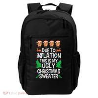 Trump Due To Inflation Ugly Christmas Sweaters Backpack thumb 0