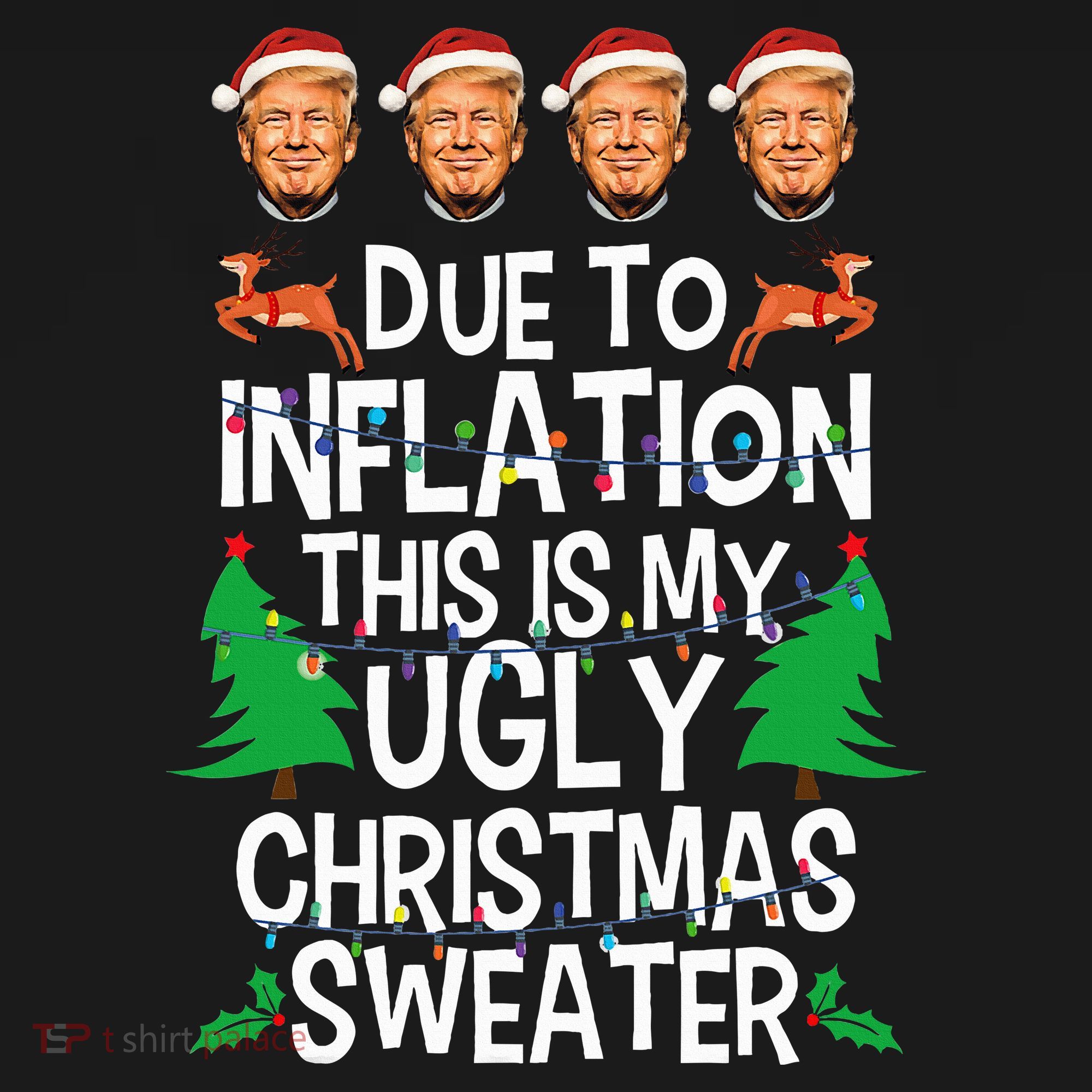Trump Due To Inflation Ugly Christmas Sweaters Women's Hoodie