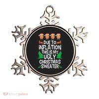 Trump Due To Inflation Ugly Christmas Sweaters Ornament thumb 0