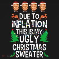 Trump Due To Inflation Ugly Christmas Sweaters Ornament thumb 1