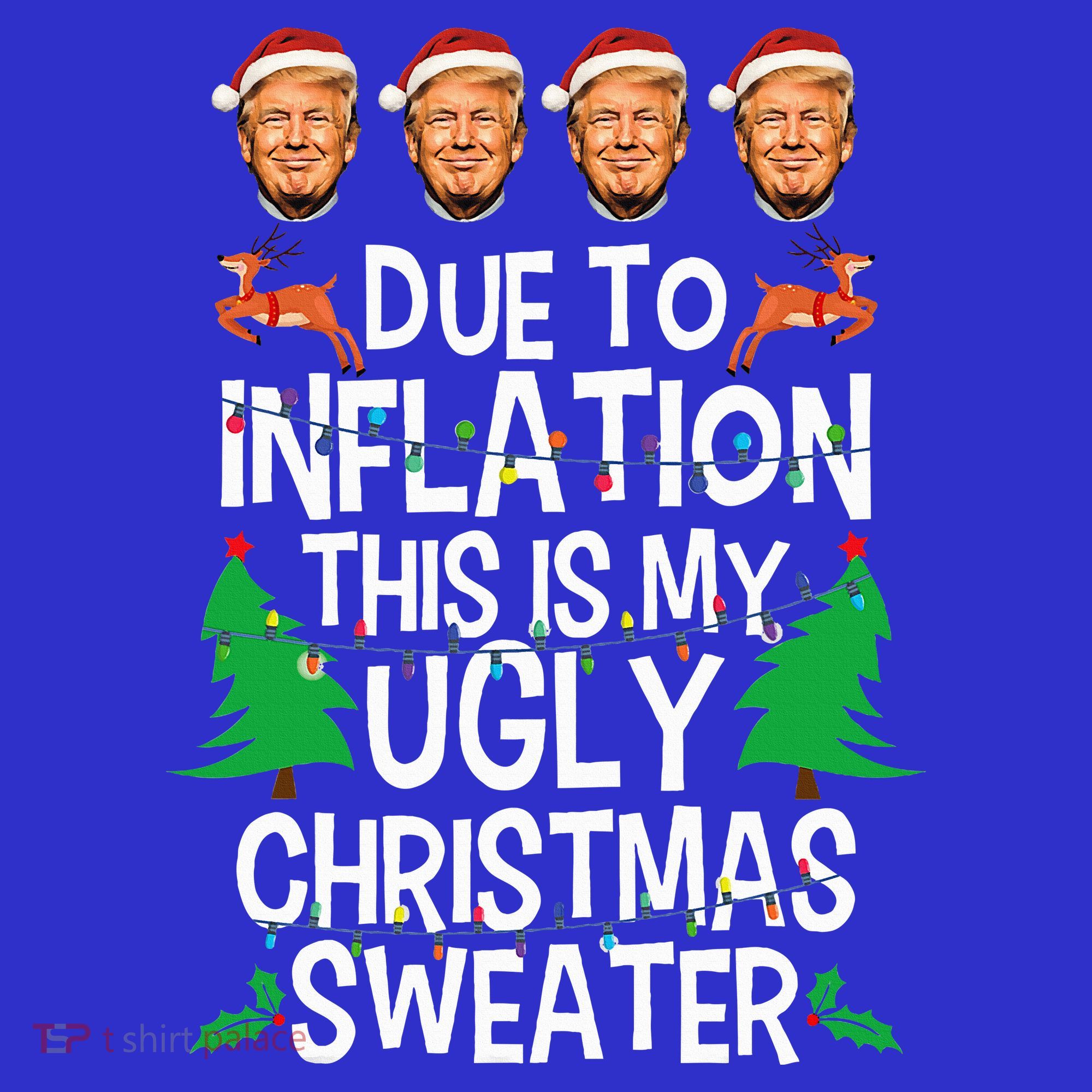Trump Due To Inflation Ugly Christmas Sweaters Coaster