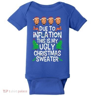 Trump Due To Inflation Ugly Christmas Sweaters Baby Bodysuit