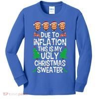 Trump Due To Inflation Ugly Christmas Sweaters Kids Long Sleeve Shirt thumb 0