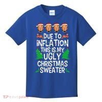 Trump Due To Inflation Ugly Christmas Sweaters Kids T-Shirt thumb 0