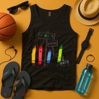The Day The Crayons Quit Birthday Decorations Funny Tank Top thumb 4