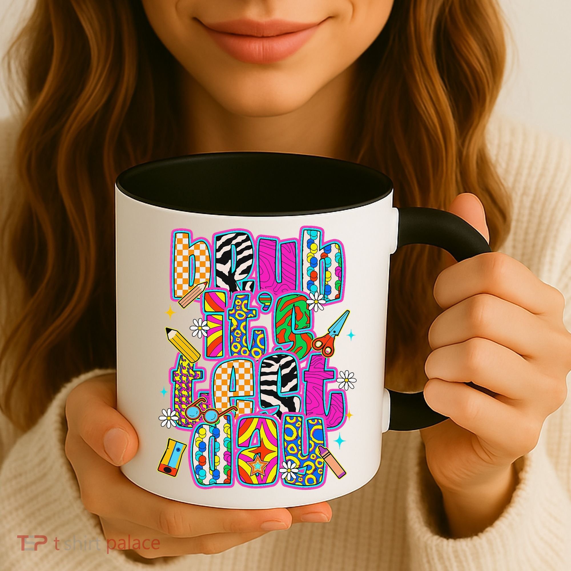 Test Day Teacher Motivation Rock The Test Bruh Its Test Day Coffee Mug