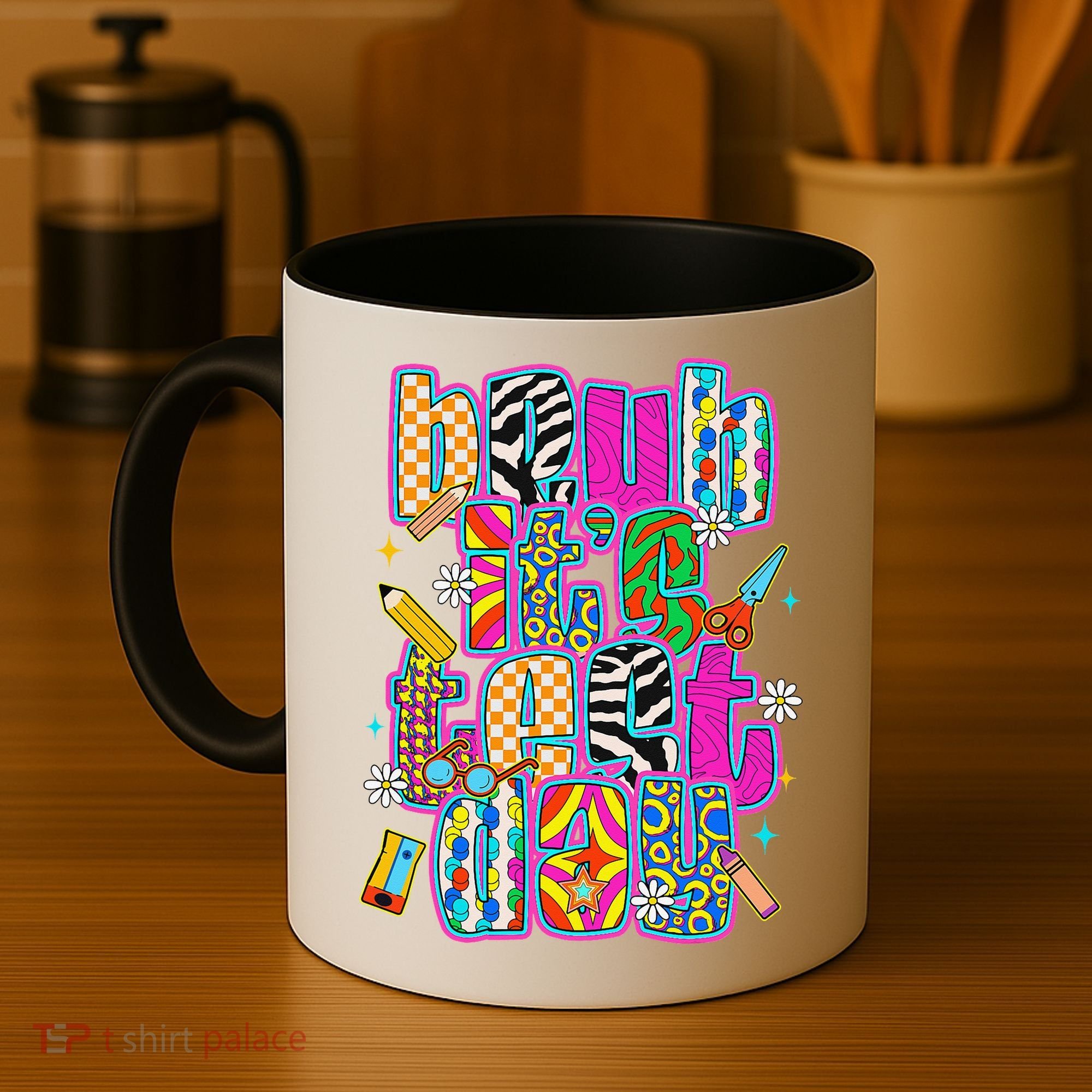 Test Day Teacher Motivation Rock The Test Bruh Its Test Day Coffee Mug