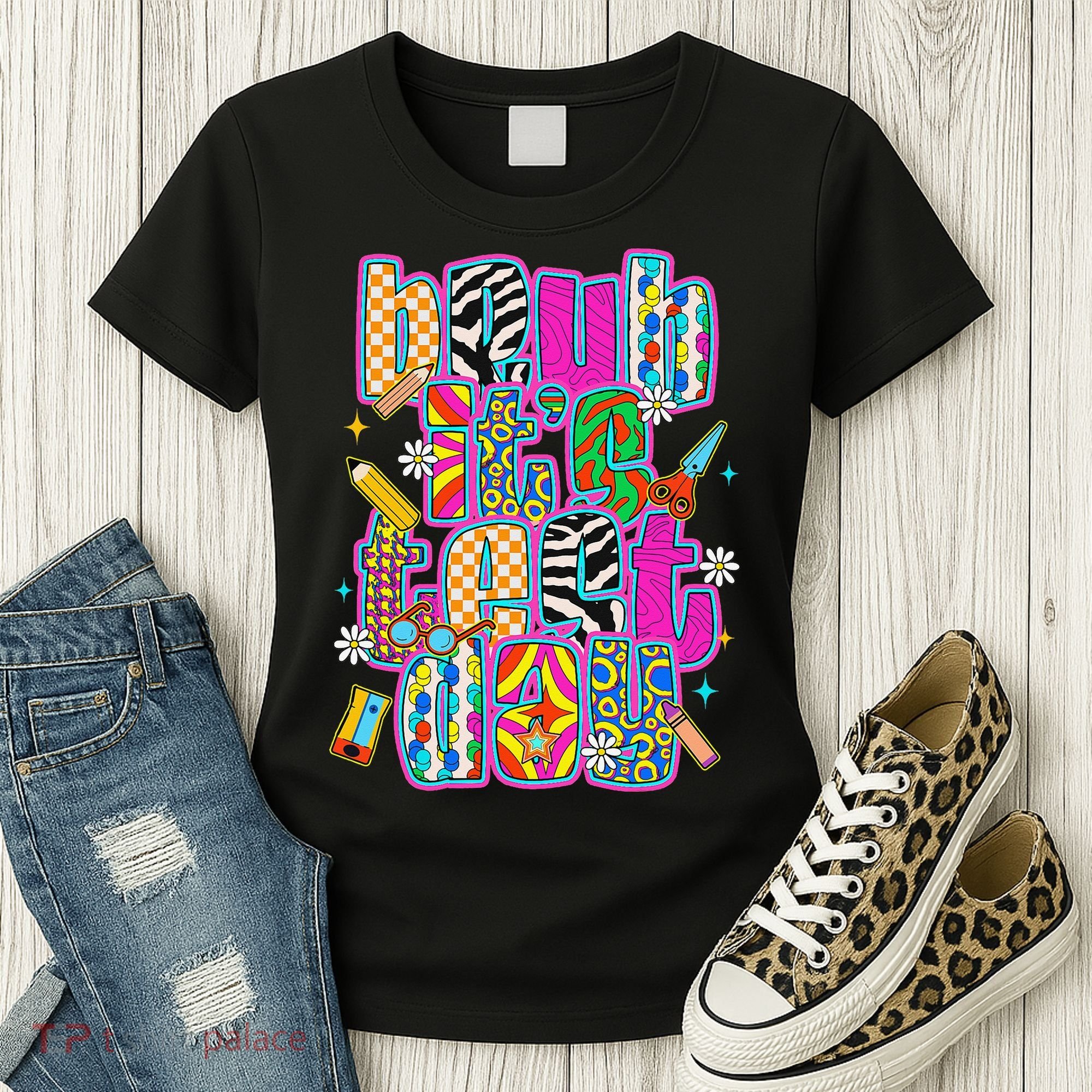 Test Day Teacher Motivation Rock The Test Bruh Its Test Day Women's T-Shirt