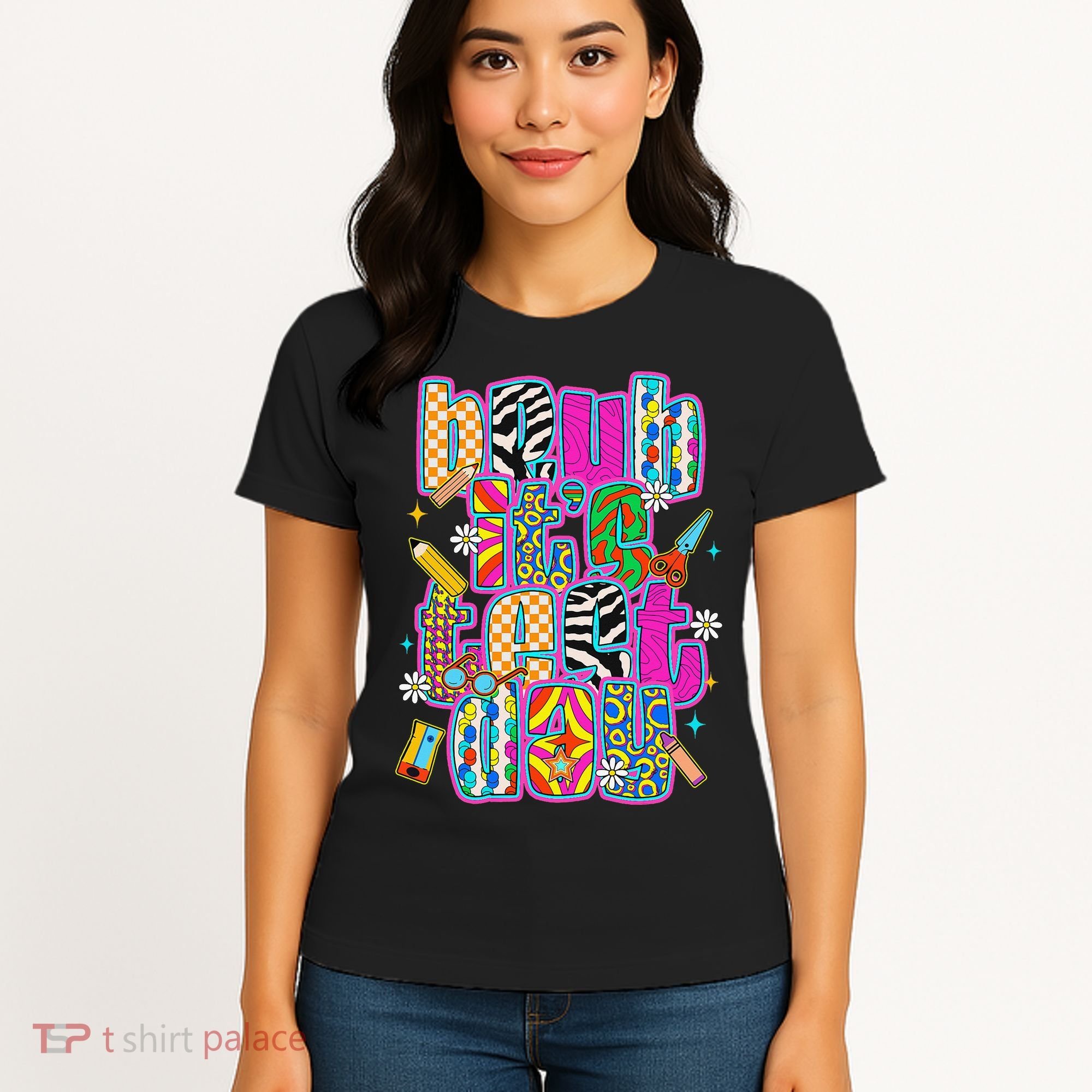 Test Day Teacher Motivation Rock The Test Bruh Its Test Day Women's T-Shirt
