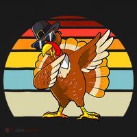 Turkey Day Thanksgiving Dabbing Pilgrim Vintage Retro T-Shirt thumb 7