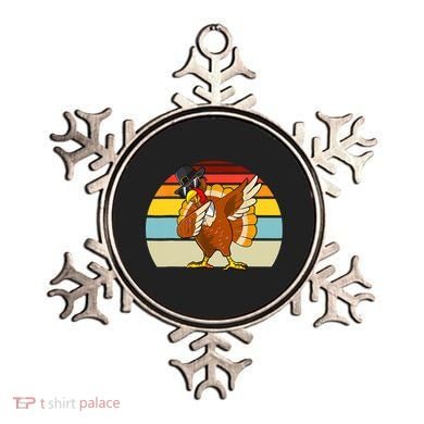 Turkey Day Thanksgiving Dabbing Pilgrim Vintage Retro Ornament