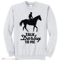 Talk Derby To Me Horse Racing Funny Derby Day Sweatshirt thumb 0
