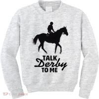 Talk Derby To Me Horse Racing Funny Derby Day Kids Sweatshirt thumb 0