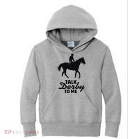 Talk Derby To Me Horse Racing Funny Derby Day Kids Hoodie thumb 0