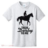 Talk Derby To Me Horse Racing Funny Derby Day Kids T-Shirt thumb 0