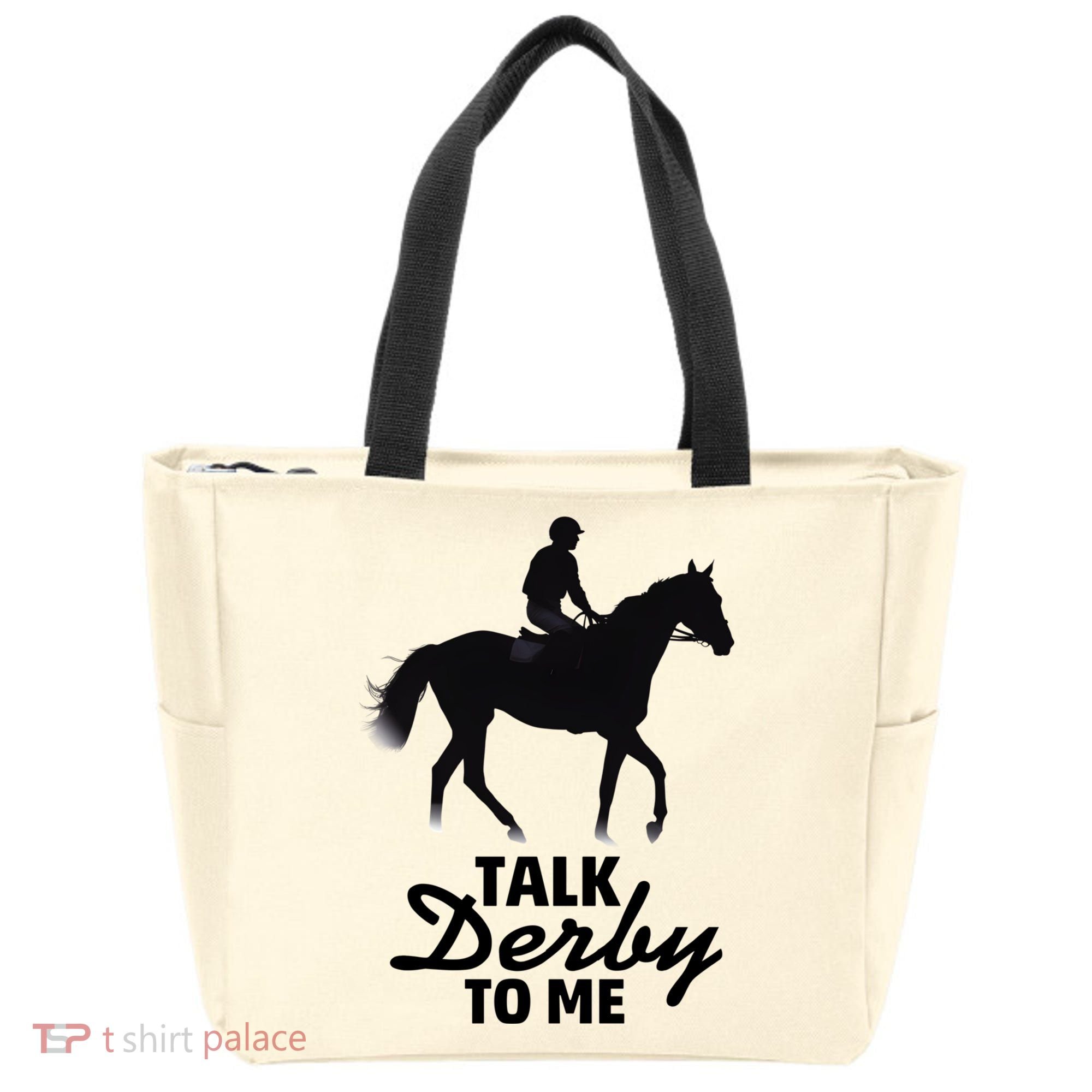 Talk Derby To Me Horse Racing Funny Derby Day Tote Bag