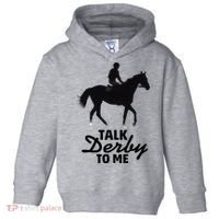 Talk Derby To Me Horse Racing Funny Derby Day Toddler Hoodie thumb 0