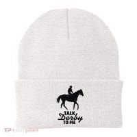 Talk Derby To Me Horse Racing Funny Derby Day Beanie thumb 0