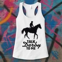 Talk Derby To Me Horse Racing Funny Derby Day Women's Tank Top thumb 3