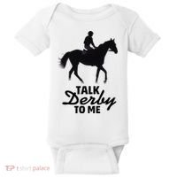 Talk Derby To Me Horse Racing Funny Derby Day Baby Bodysuit thumb 0