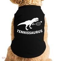 Tennisaurus Dinosaur Tennis Funny Racket T-rex Doggie Tank thumb 0