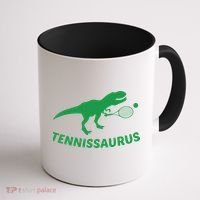 Tennisaurus Dinosaur Tennis Funny Racket T-rex Coffee Mug thumb 1
