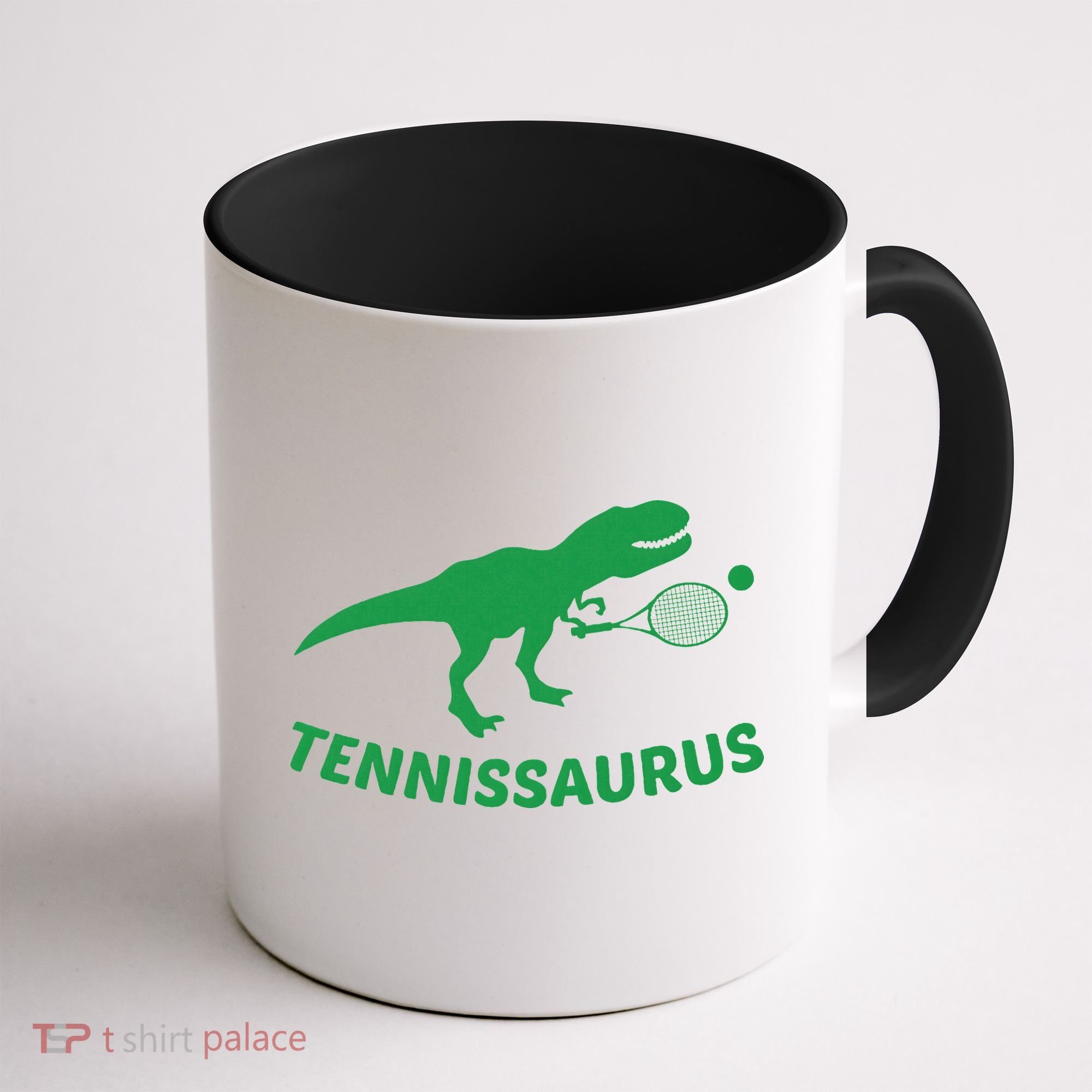 Tennisaurus Dinosaur Tennis Funny Racket T-rex Coffee Mug