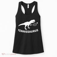Tennisaurus Dinosaur Tennis Funny Racket T-rex Women's Tank Top thumb 0