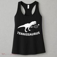 Tennisaurus Dinosaur Tennis Funny Racket T-rex Women's Tank Top thumb 3