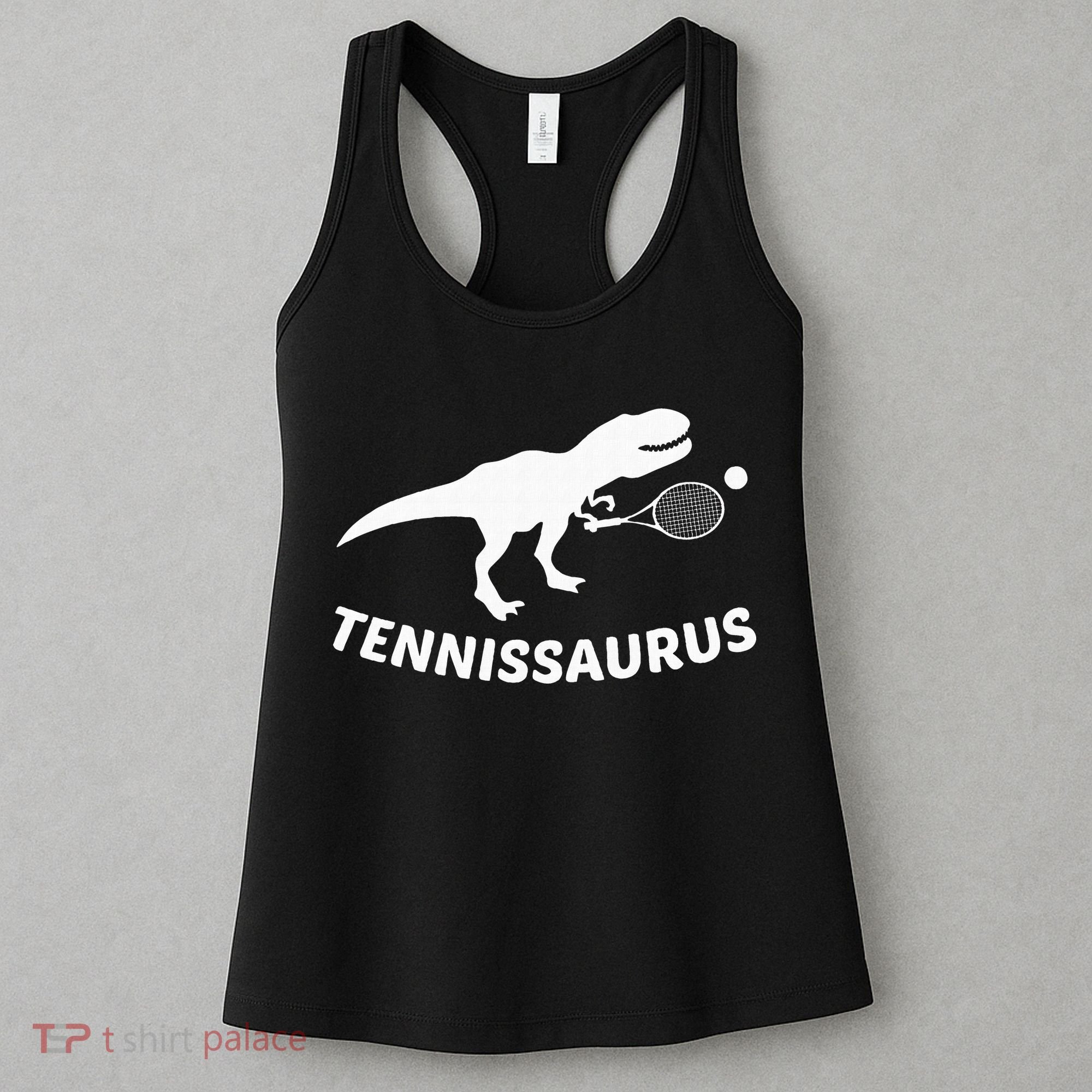 Tennisaurus Dinosaur Tennis Funny Racket T-rex Women's Tank Top