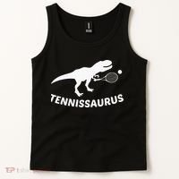 Tennisaurus Dinosaur Tennis Funny Racket T-rex Tank Top thumb 2