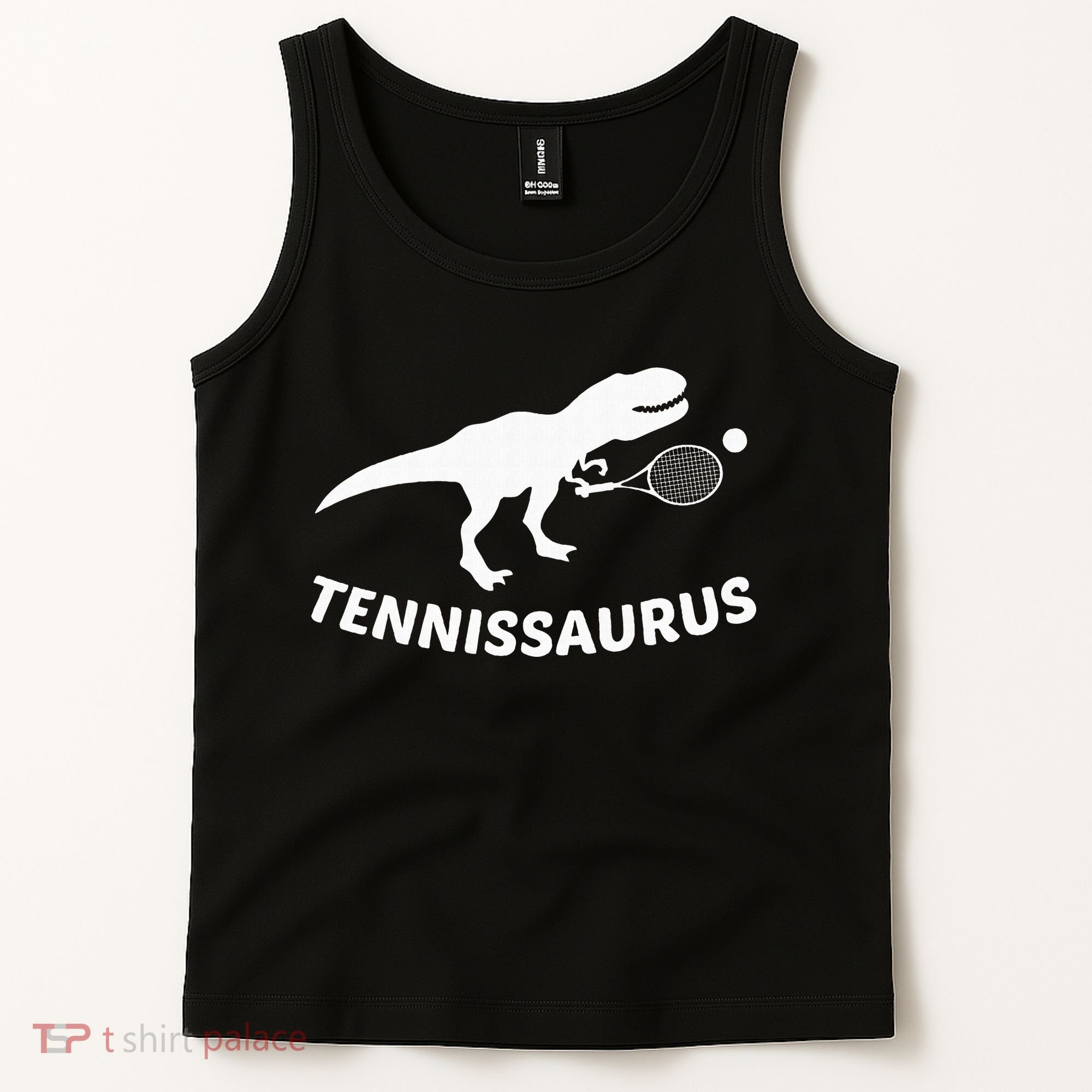 Tennisaurus Dinosaur Tennis Funny Racket T-rex Tank Top