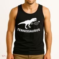 Tennisaurus Dinosaur Tennis Funny Racket T-rex Tank Top thumb 3