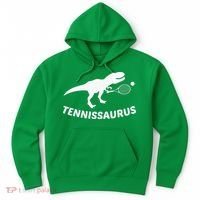 Tennisaurus Dinosaur Tennis Funny Racket T-rex Hoodie thumb 0