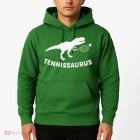 Tennisaurus Dinosaur Tennis Funny Racket T-rex Hoodie thumb 2