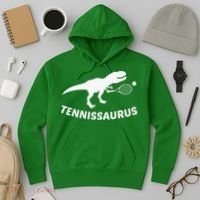 Tennisaurus Dinosaur Tennis Funny Racket T-rex Hoodie thumb 3