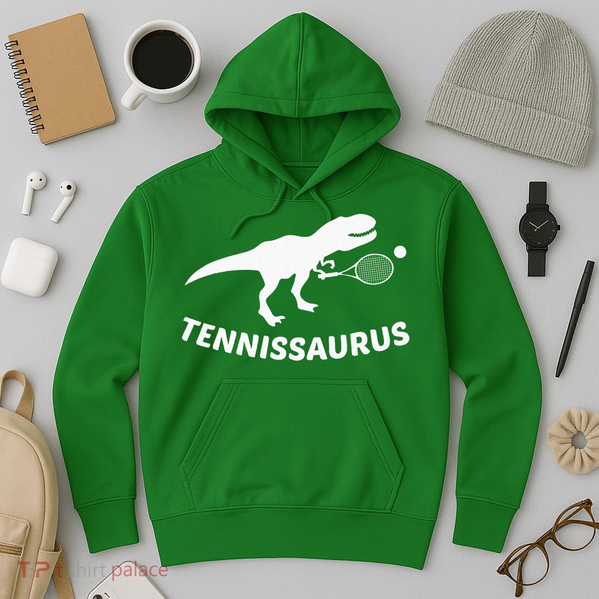Tennisaurus Dinosaur Tennis Funny Racket T-rex Hoodie