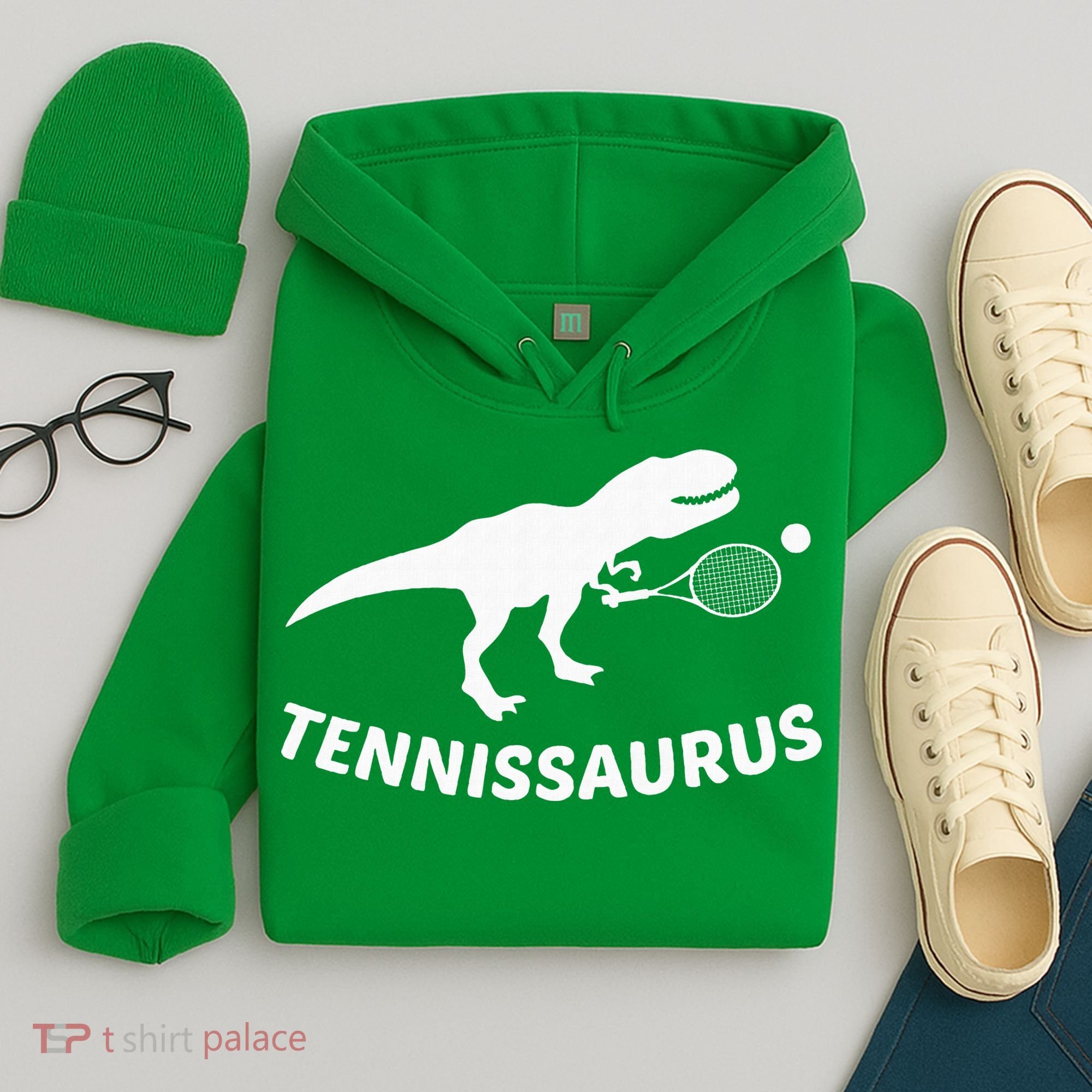 Tennisaurus Dinosaur Tennis Funny Racket T-rex Hoodie