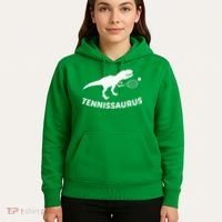 Tennisaurus Dinosaur Tennis Funny Racket T-rex Hoodie thumb 5