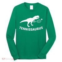 Tennisaurus Dinosaur Tennis Funny Racket T-rex Long Sleeve Shirt thumb 0