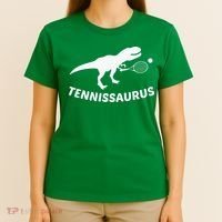 Tennisaurus Dinosaur Tennis Funny Racket T-rex T-Shirt thumb 4