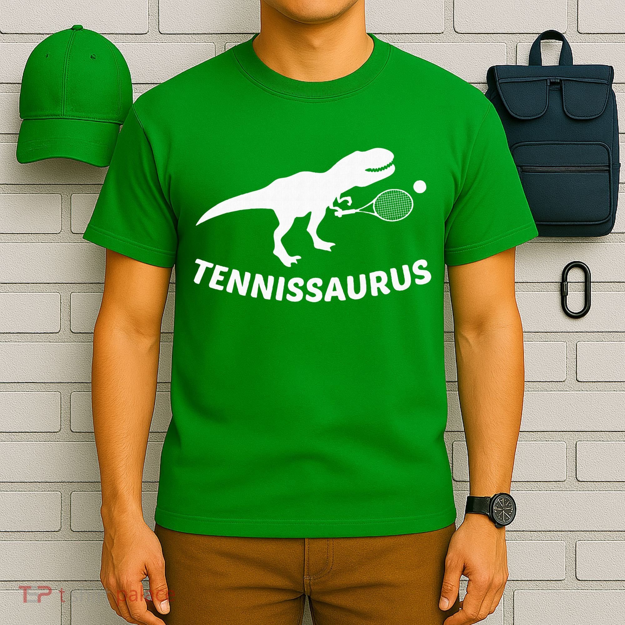 Tennisaurus Dinosaur Tennis Funny Racket T-rex T-Shirt