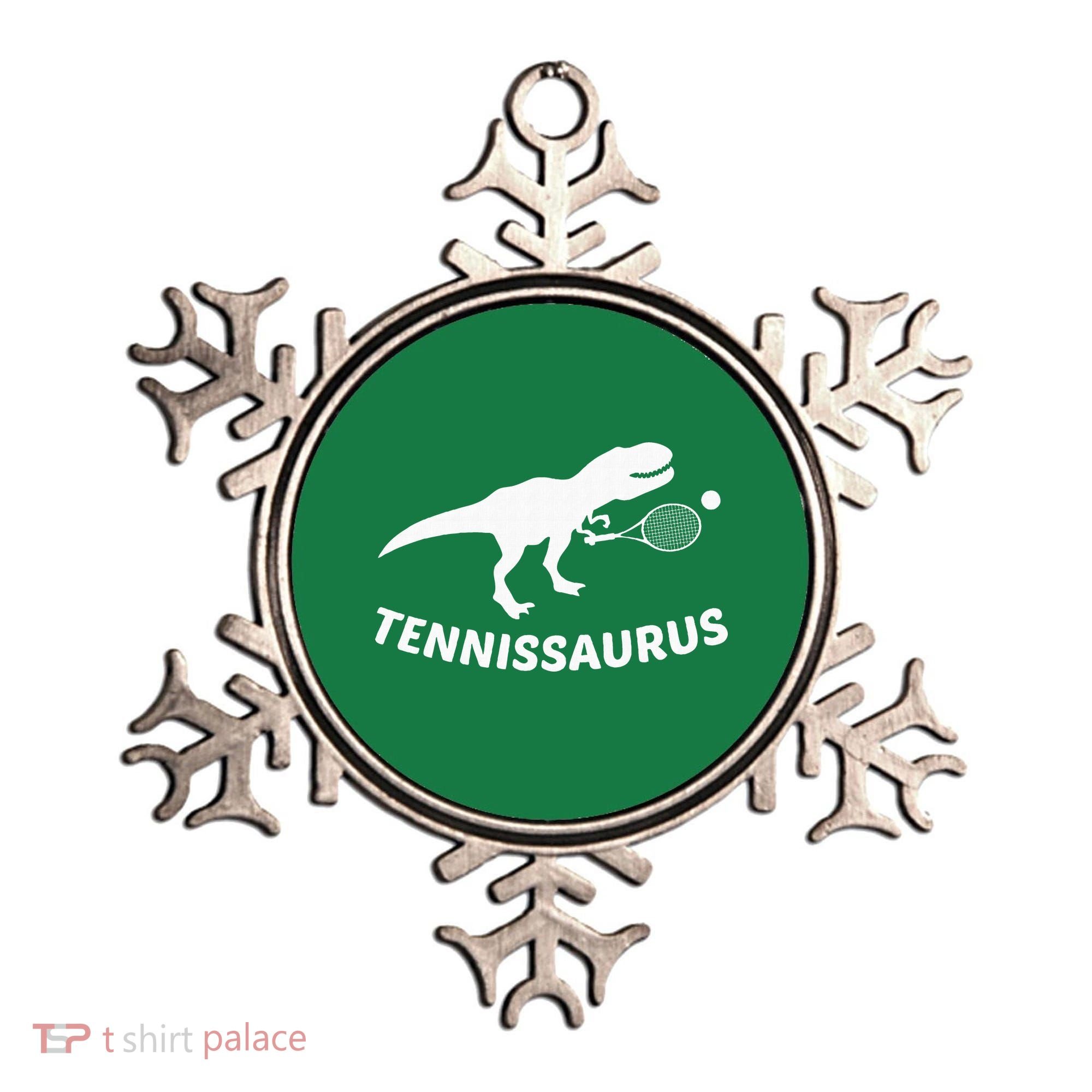 Tennisaurus Dinosaur Tennis Funny Racket T-rex Ornament