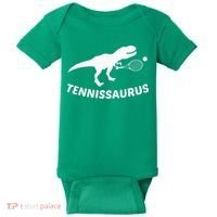 Tennisaurus Dinosaur Tennis Funny Racket T-rex Baby Bodysuit thumb 0